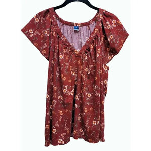 Old Navy Flounce Sleeve Peasant Top Size XL